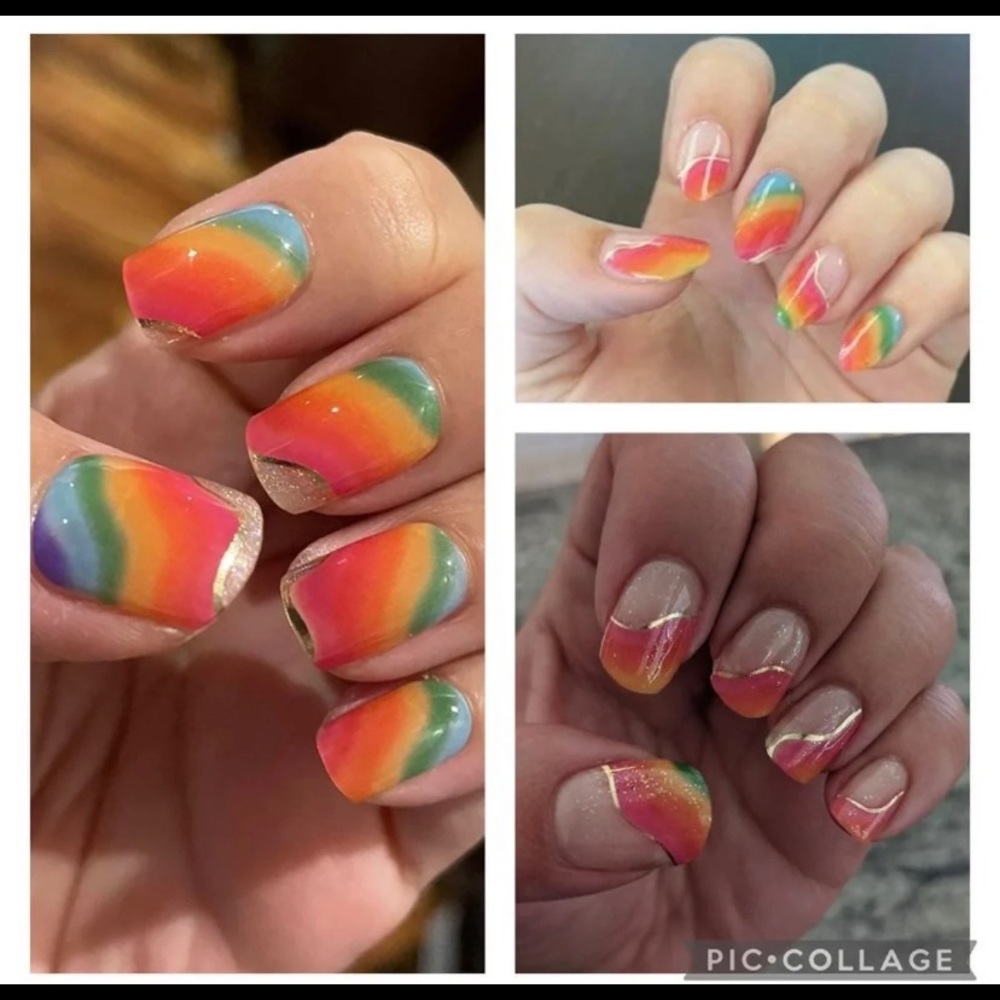 Rainbow Semicured Gel Nail Stickers UUUUU Nails by Mets like Ohora